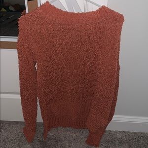 Orange popcorn sweater